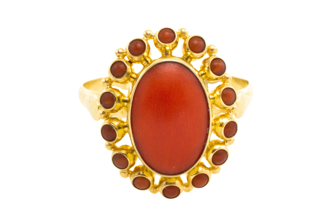 Vintage 14 carat gold cluster ring-Vintage Rings-The Antique Ring Shop