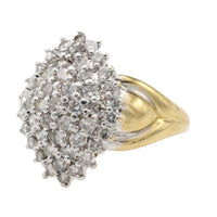 Diamond navette cluster ring in 18 carat gold
