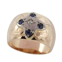 Sapphire and diamond band in 14 carat gold-vintage rings-The Antique Ring Shop