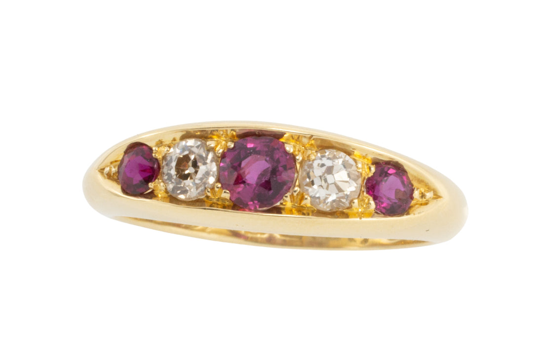 White gold ring pave set with diamonds-Rings-The Antique Ring Shop