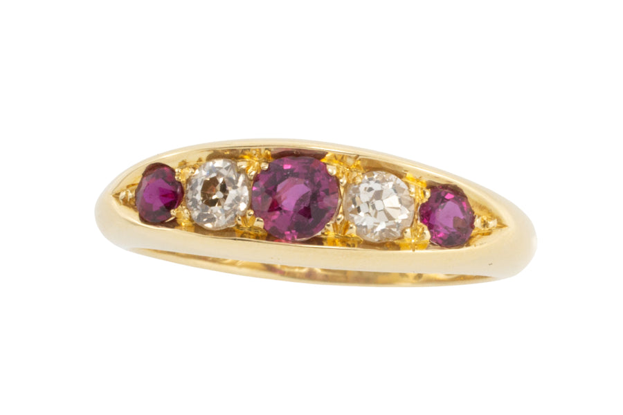White gold ring pave set with diamonds-Rings-The Antique Ring Shop
