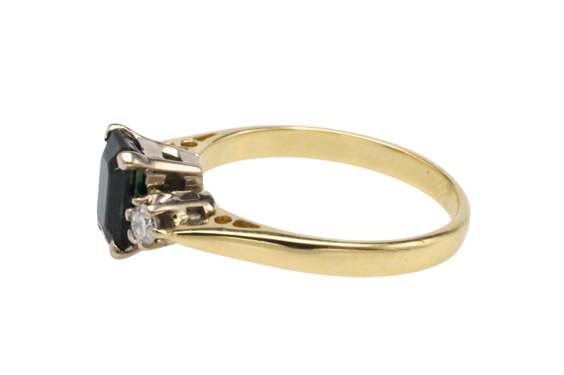 Vintage sapphire and diamond ring-Vintage Rings-The Antique Ring Shop