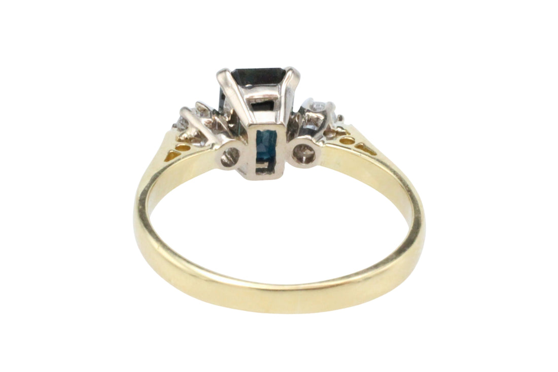 Vintage sapphire and diamond ring-Vintage Rings-The Antique Ring Shop