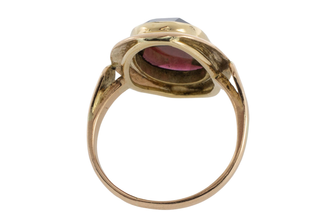 Vintage faceted garnet ring-vintage rings-The Antique Ring Shop