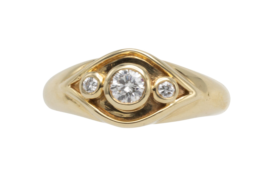 Brilliant cut diamond ring in 14 carat gold-vintage rings-The Antique Ring Shop
