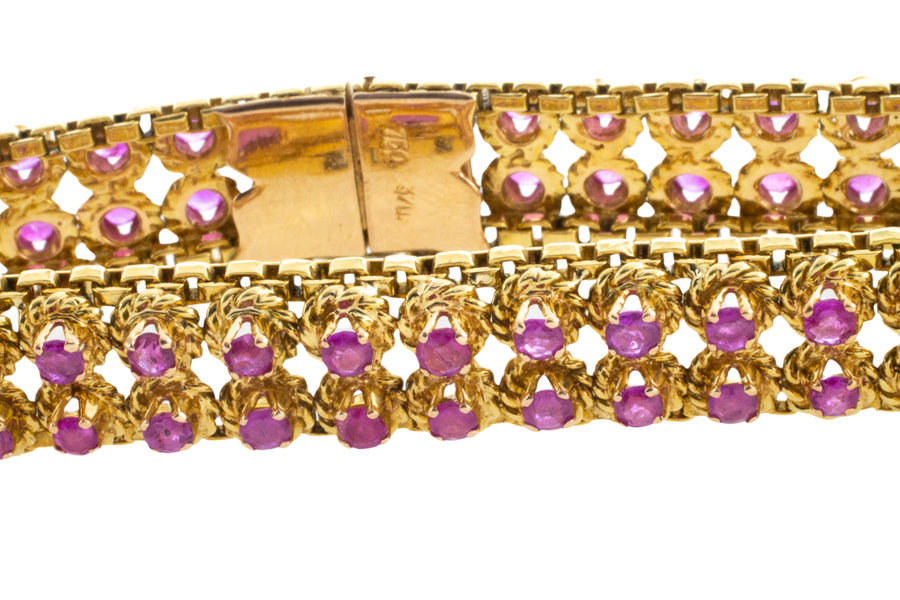 Ruby bracelet in 18 carat gold-Bracelets-The Antique Ring Shop