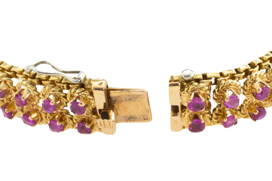 Ruby bracelet in 18 carat gold-Bracelets-The Antique Ring Shop