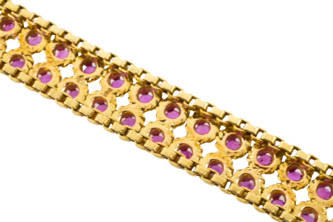 Ruby bracelet in 18 carat gold-Bracelets-The Antique Ring Shop