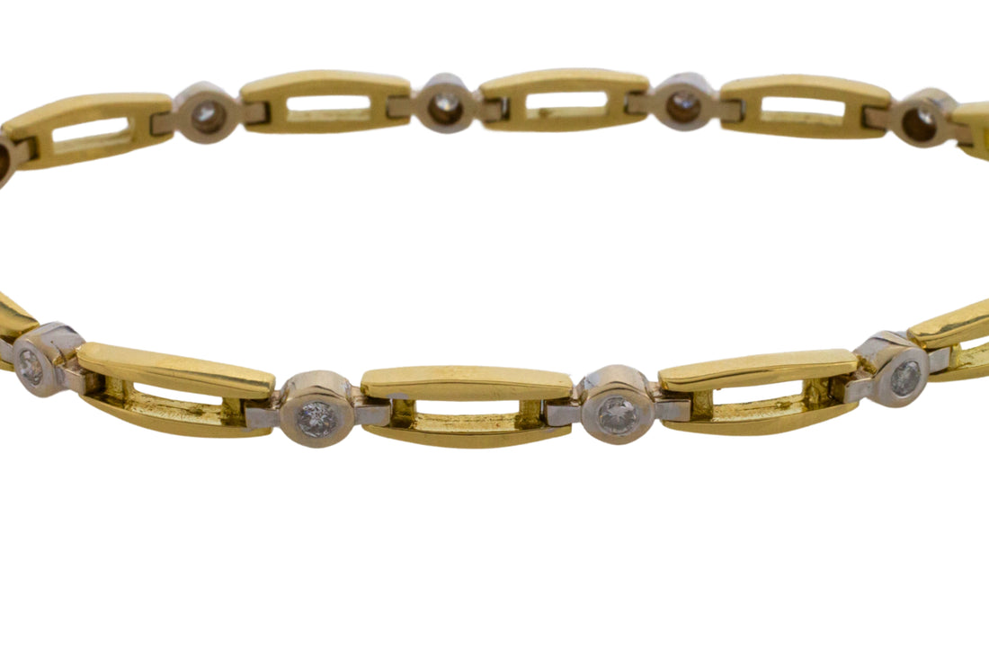 18 carat gold bracelet with diamonds-Bracelets-The Antique Ring Shop