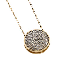 Diamond pendant in yellow and white gold-Pendants-The Antique Ring Shop