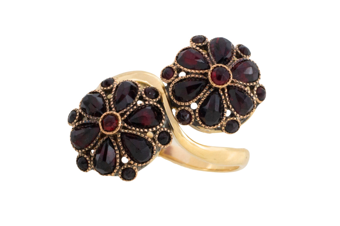 Vintage Toi et Moi garnet ring