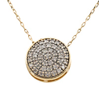 Diamond pendant in yellow and white gold-Pendants-The Antique Ring Shop