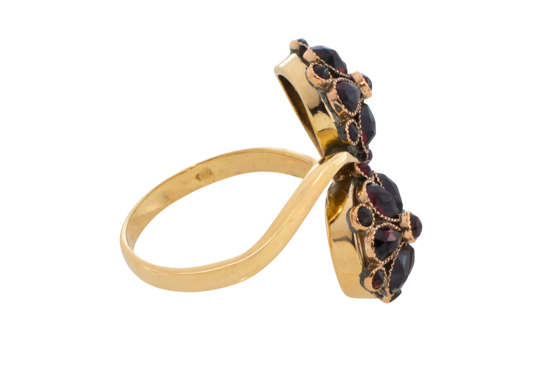 Vintage Toi et Moi garnet ring