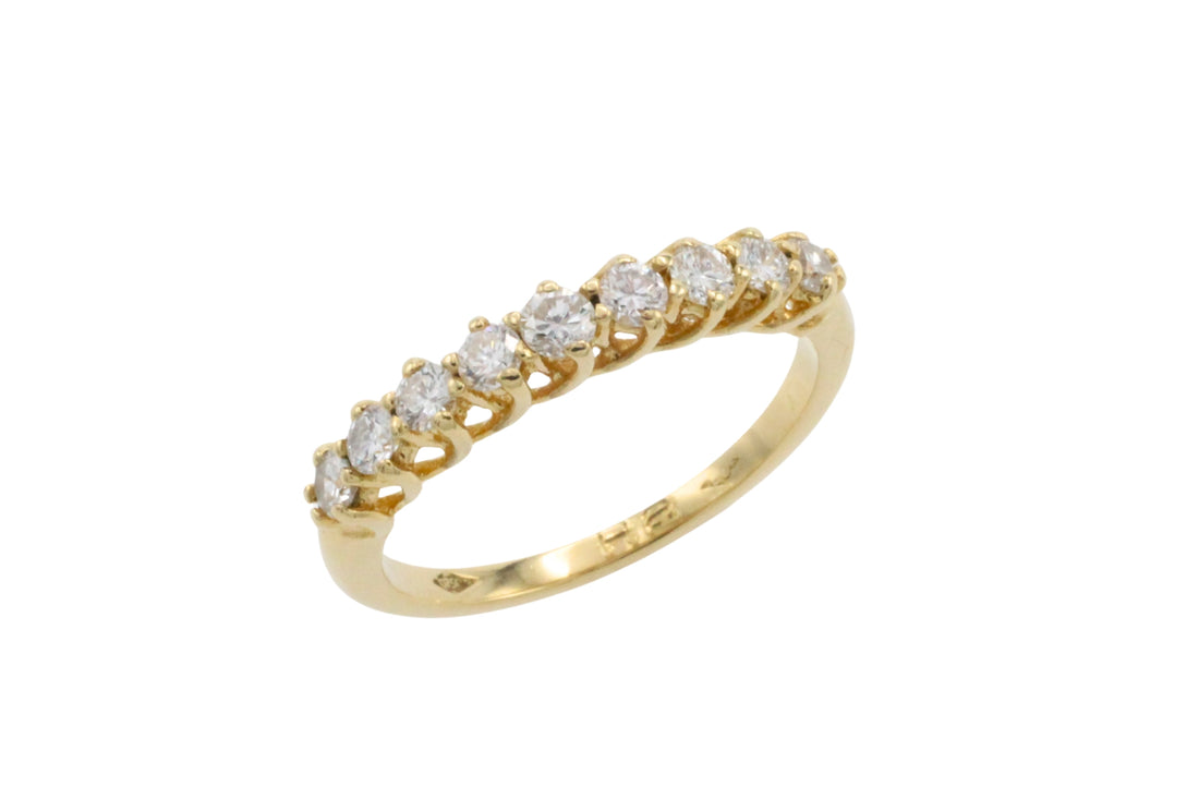 Diamond half eternity band in 18 carat gold