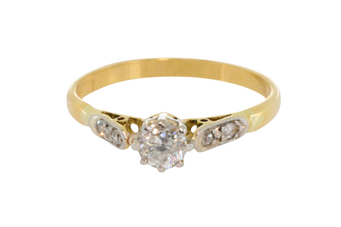 Vintage diamond ring in 18 carat gold-engagement rings-The Antique Ring Shop