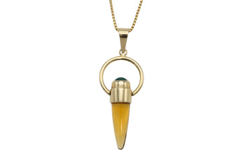 Citrine and chrysoberyl pendant in 14 carat gold