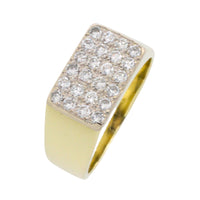 Pave set diamond ring in 14 carat gold-gents rings-The Antique Ring Shop