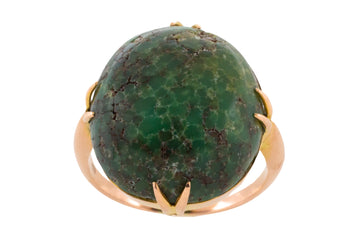 Vintage emerald and diamond ring in 18 carat gold-engagement rings-The Antique Ring Shop