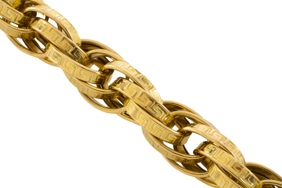 Triple link interlocking gold bracelet-Bracelets-The Antique Ring Shop