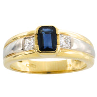 Sapphire and diamond ring in 18 carat gold