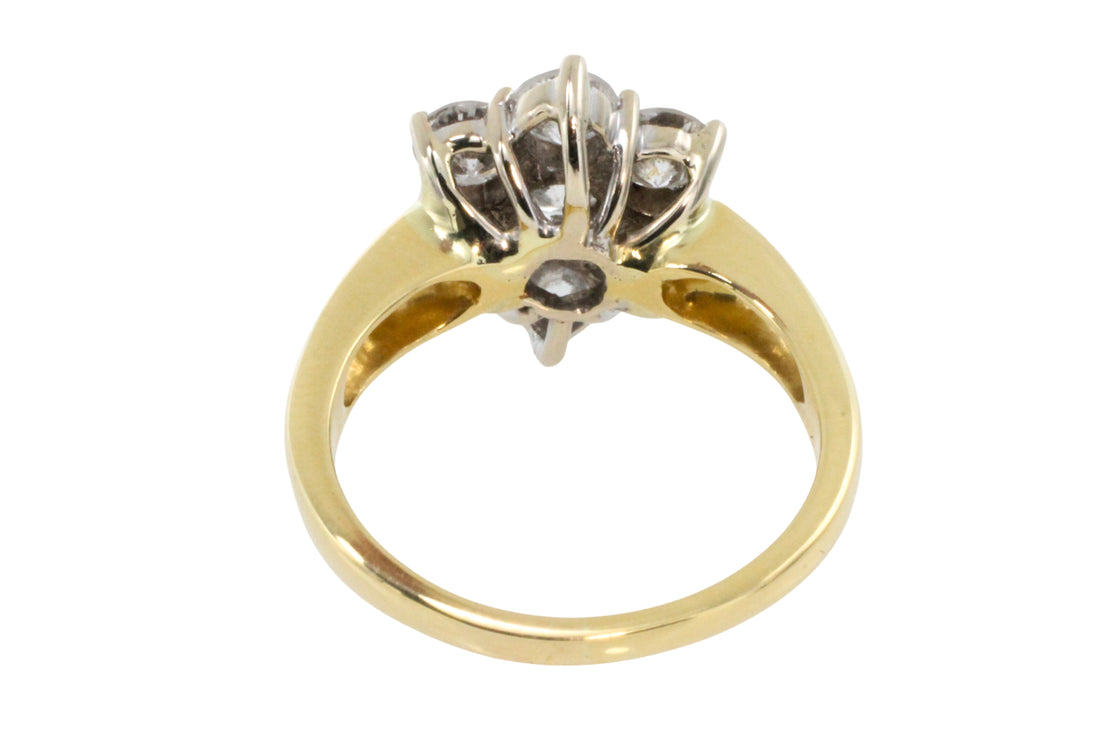 Vintage diamond cluster ring in 18 carat gold-engagement rings-The Antique Ring Shop