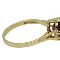 Vintage garnet and diamond ring in 14 carat gold-Vintage Rings-The Antique Ring Shop