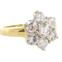 Vintage diamond cluster ring in 18 carat gold-engagement rings-The Antique Ring Shop