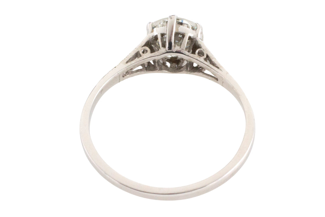 Vintage diamond ring in platinum-engagement rings-The Antique Ring Shop