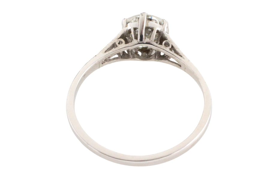 Vintage diamond ring in platinum-engagement rings-The Antique Ring Shop