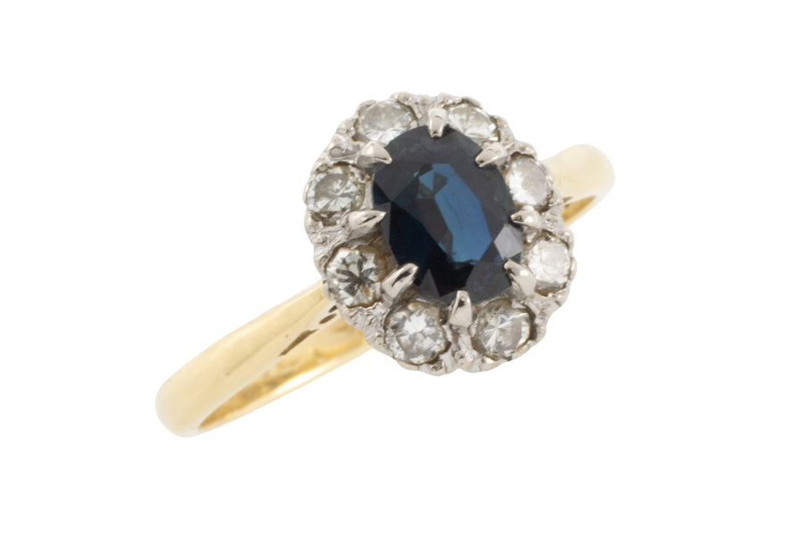 Vintage diamond solitaire ring in 18 carat gold-Vintage & retro rings-The Antique Ring Shop