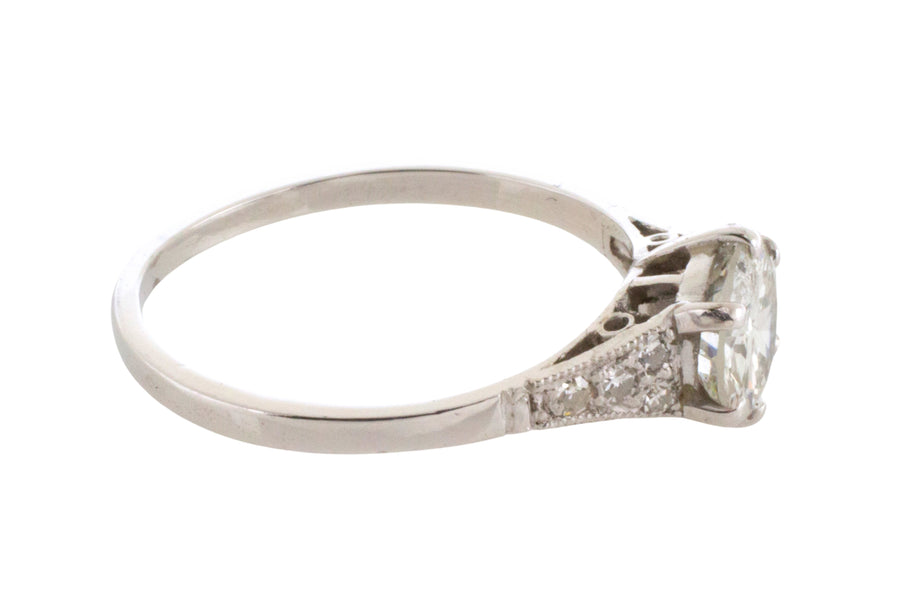 Vintage diamond ring in platinum-engagement rings-The Antique Ring Shop