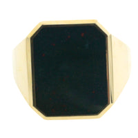 Vintage bloodstone signet ring in 14 carat gold