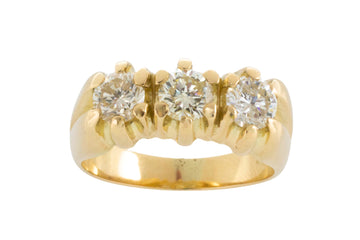 Vintage three stone brilliant cut diamond ring-Vintage Rings-The Antique Ring Shop