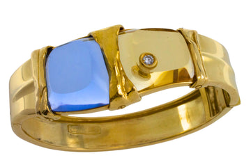 Vinateg 18 carat gold topaz, citrine and diamond bracelet-Bracelets-The Antique Ring Shop
