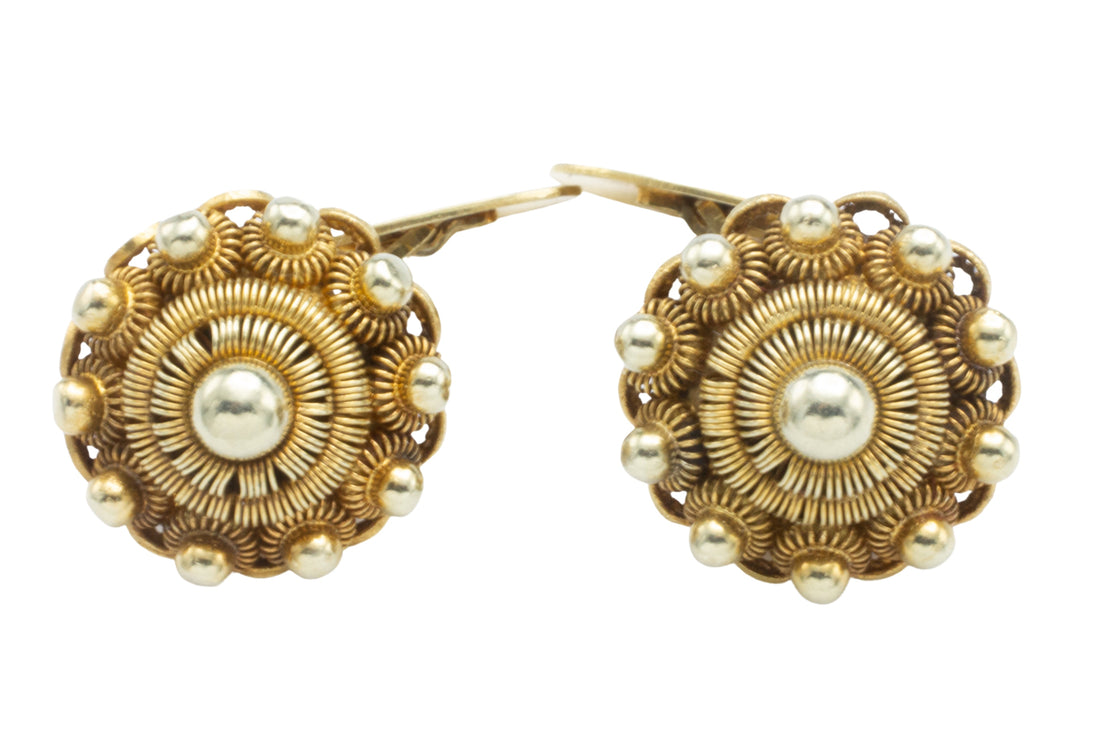 Zeeuwse knop cuff links in 14 carat gold-Cuff links-The Antique Ring Shop