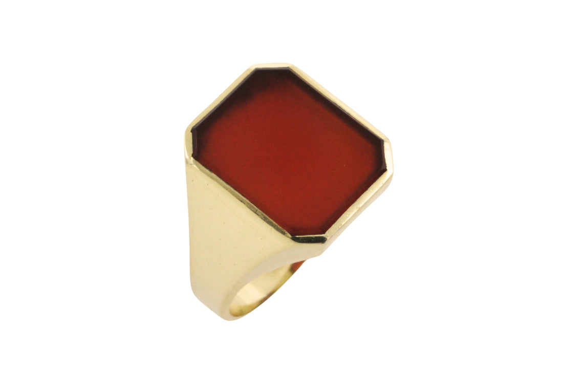 Vintage Dutch carnelian signet ring-The Antique Ring Shop