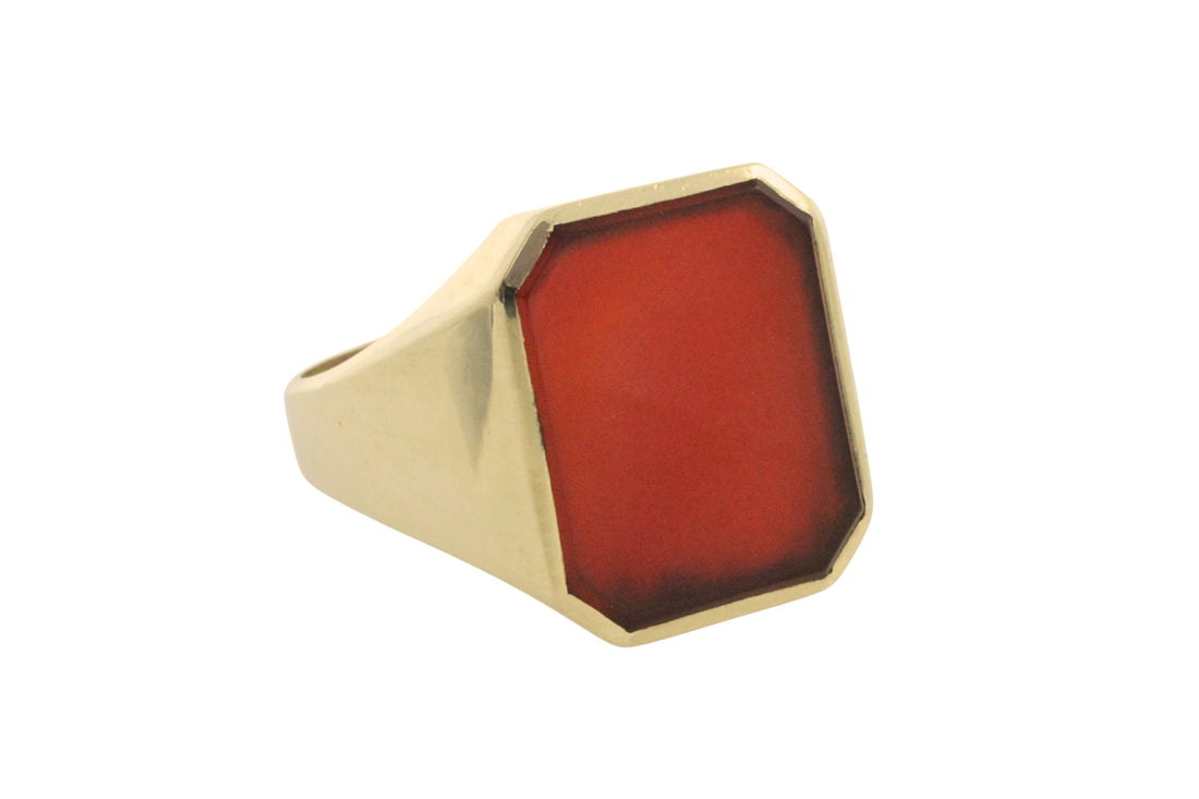 Vintage Dutch carnelian signet ring-The Antique Ring Shop