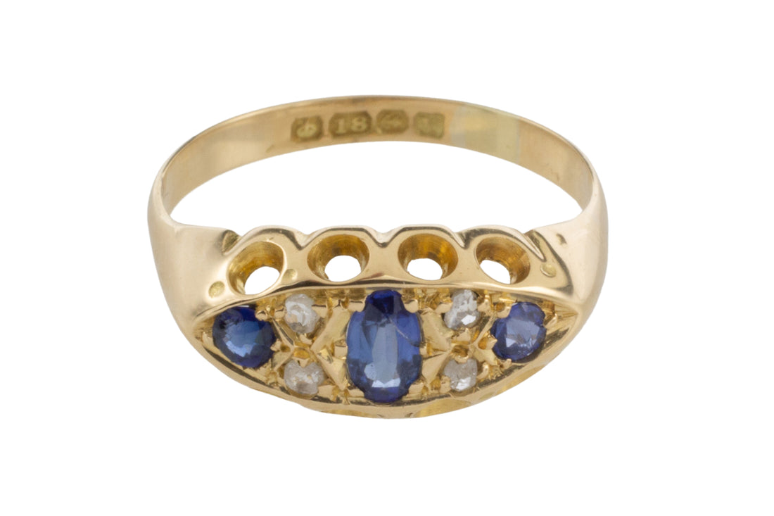 Sapphire and diamond ring from 1920-engagement rings-The Antique Ring Shop