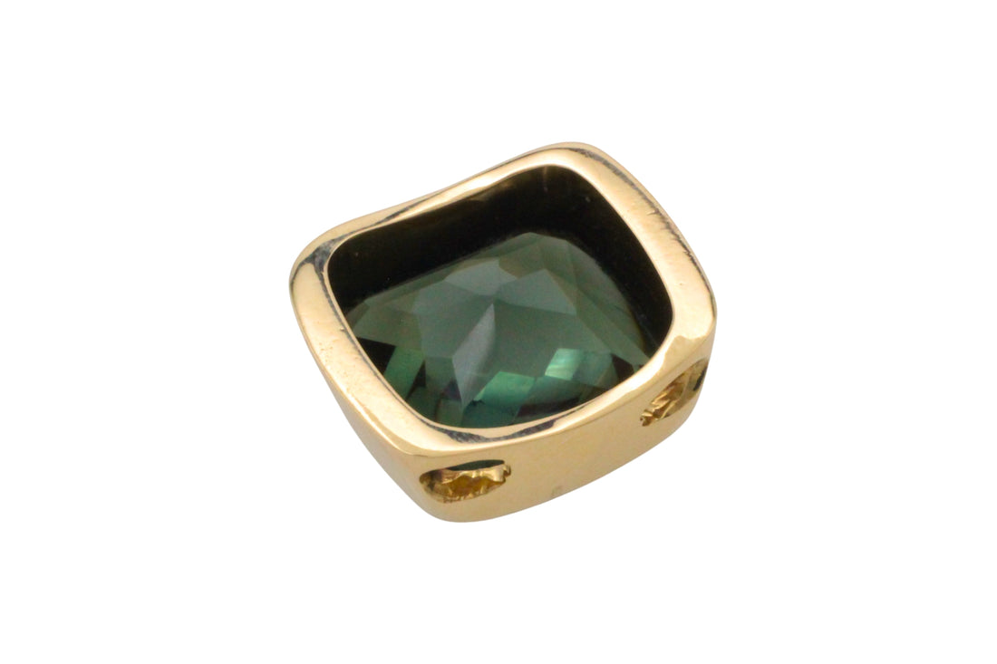 Tourmaline pendant in 14 carat gold-Pendants-The Antique Ring Shop