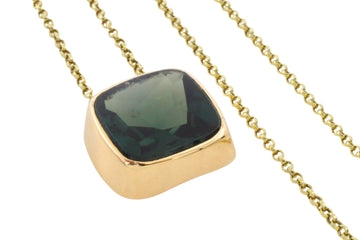 Tourmaline pendant in 14 carat gold-Pendants-The Antique Ring Shop