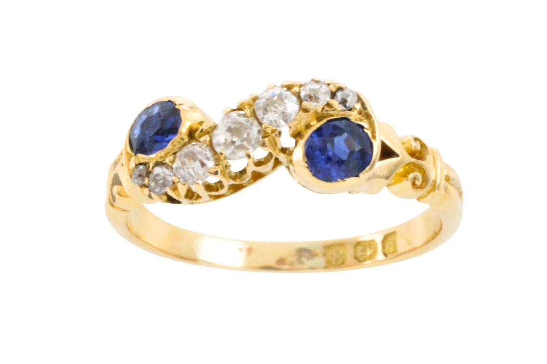 Sapphire and diamond ring from 1903-Antique rings-The Antique Ring Shop