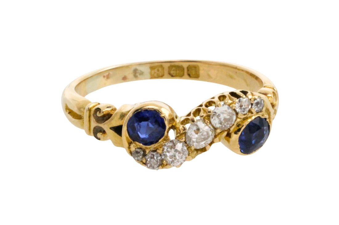 Sapphire and diamond ring from 1903-Antique rings-The Antique Ring Shop