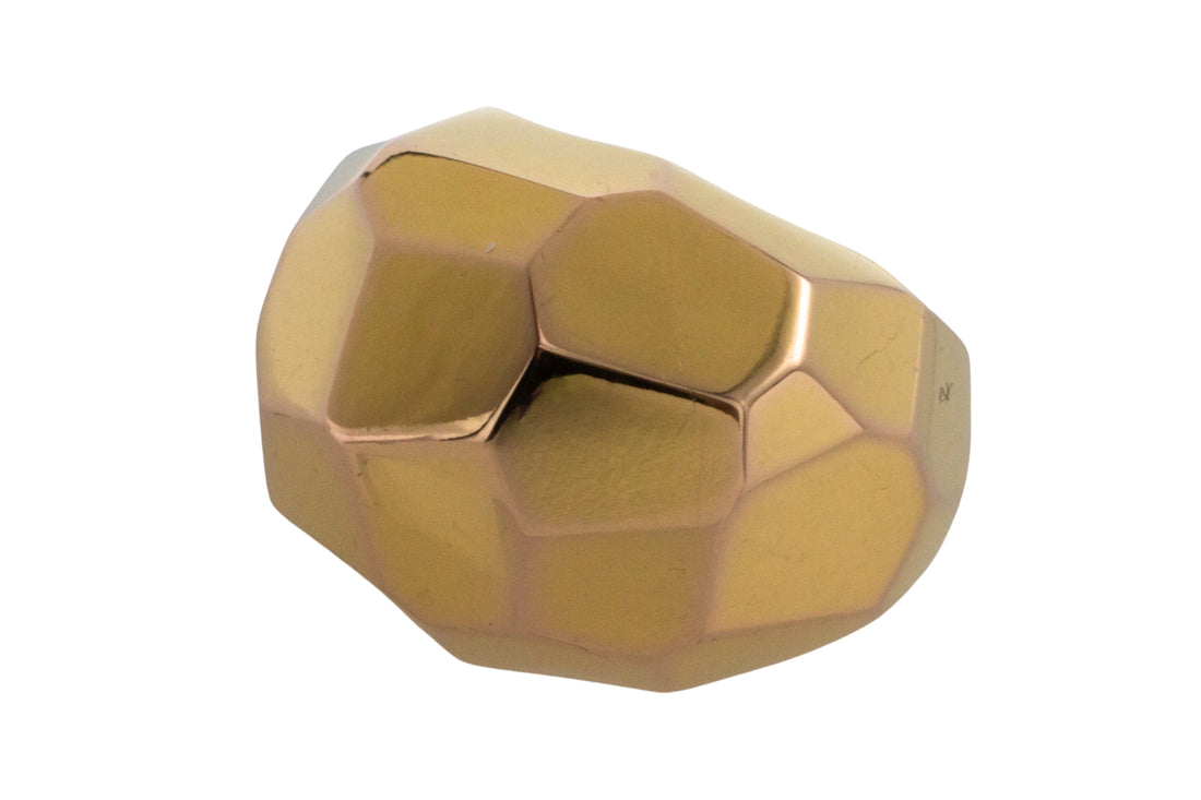 18 carat gold faceted dome ring-Vintage Rings-The Antique Ring Shop