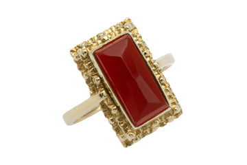 Carnelian ring in 14 carat gold-vintage rings-The Antique Ring Shop