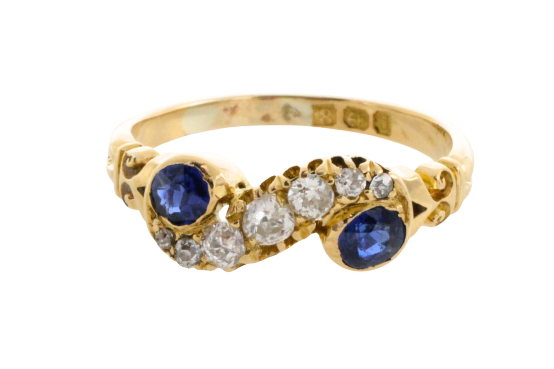 Sapphire and diamond ring from 1903-Antique rings-The Antique Ring Shop