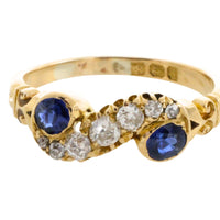 Sapphire and diamond ring from 1903-Antique rings-The Antique Ring Shop