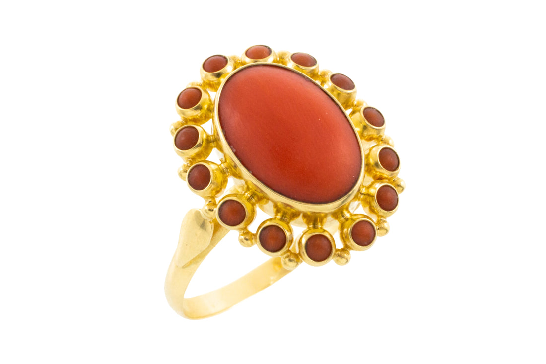 Vintage 14 carat gold cluster ring-Vintage Rings-The Antique Ring Shop