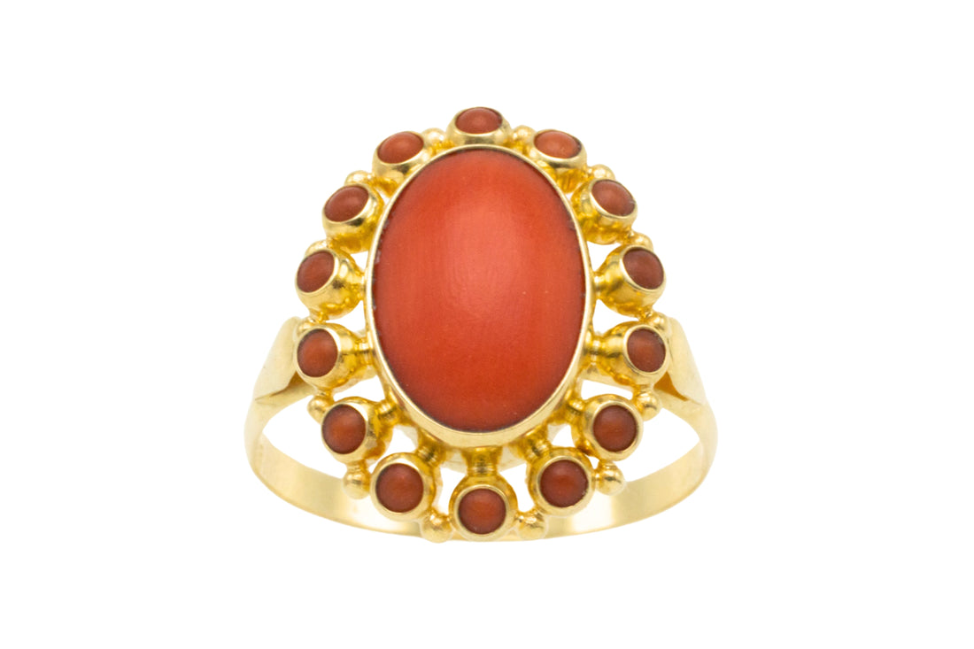Vintage 14 carat gold cluster ring-Vintage Rings-The Antique Ring Shop