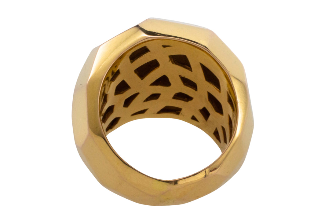 18 carat gold faceted dome ring-Vintage Rings-The Antique Ring Shop
