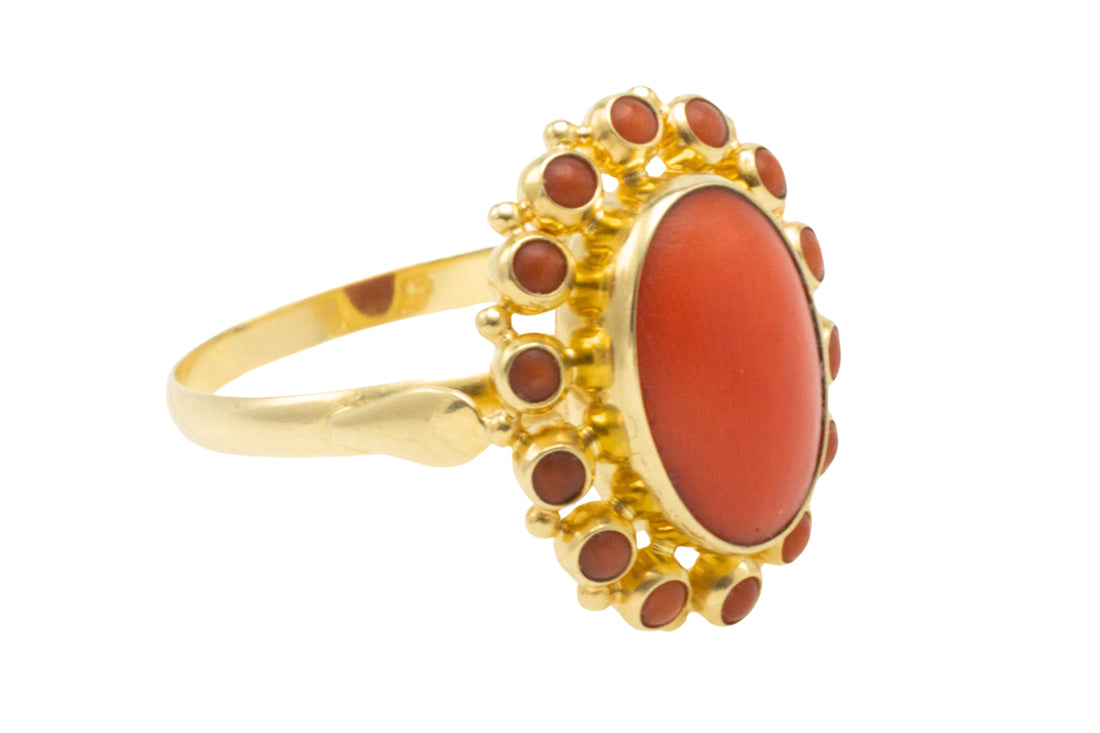 Vintage 14 carat gold cluster ring-Vintage Rings-The Antique Ring Shop